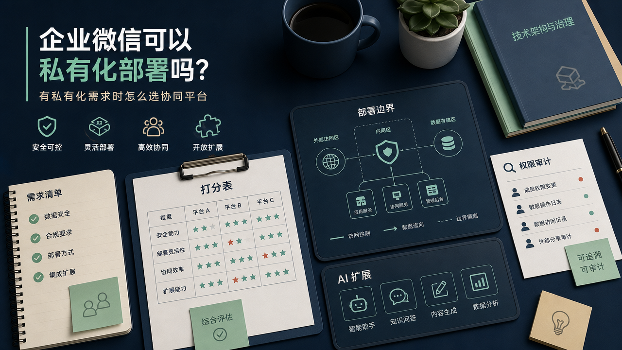 企业微信可以私有化部署吗？有私有化需求时怎么选协同平台