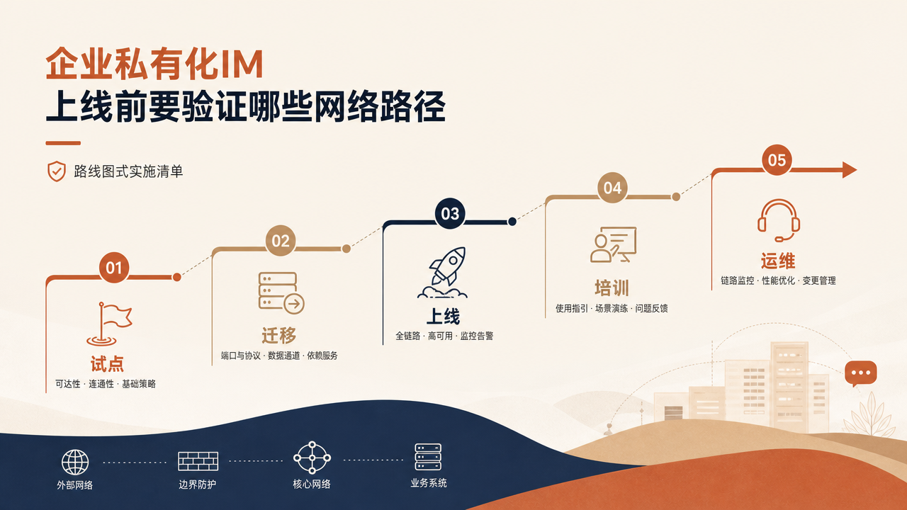 企业私有化IM上线前要验证哪些网络路径