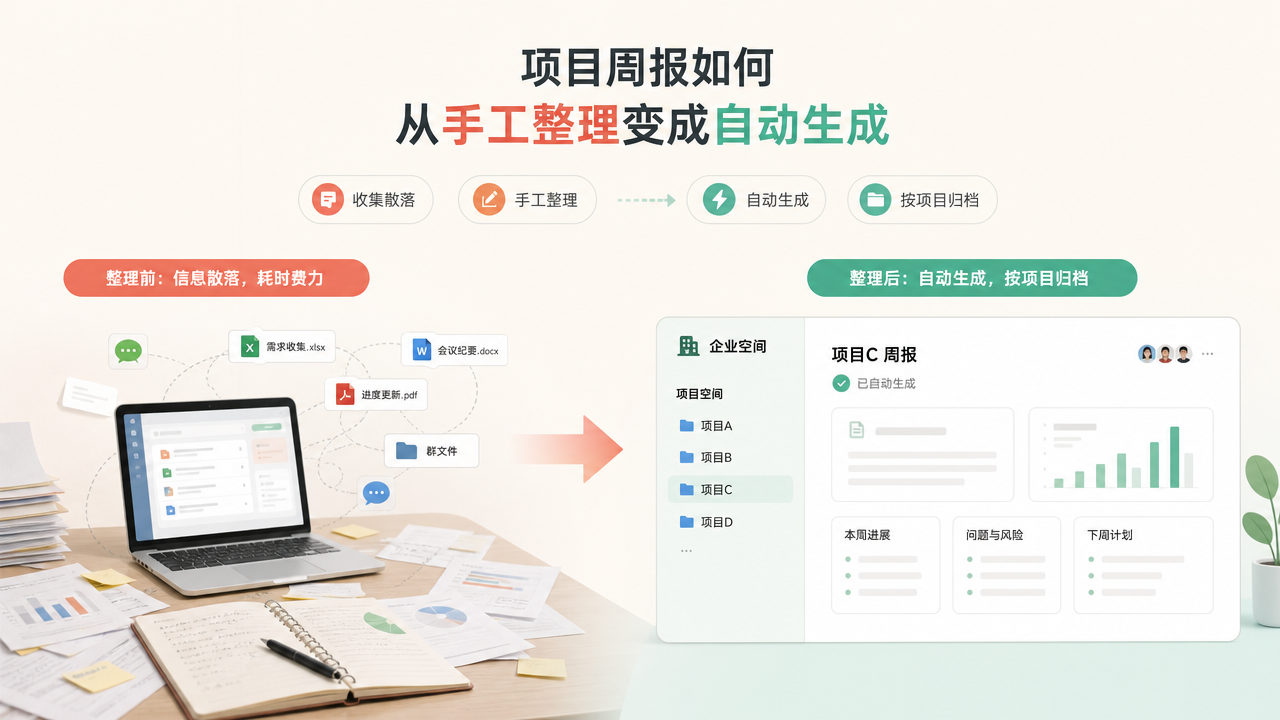 项目周报如何从手工整理变成自动生成