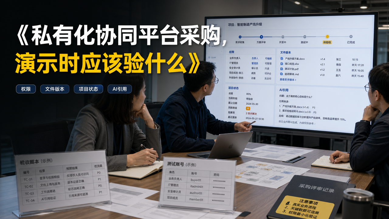 私有化协同平台采购，演示时应该验什么