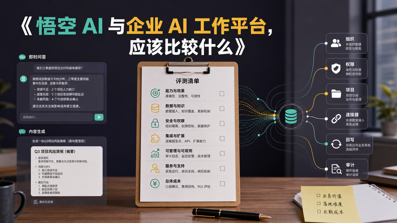 悟空 AI 与企业 AI 工作平台，应该比较什么