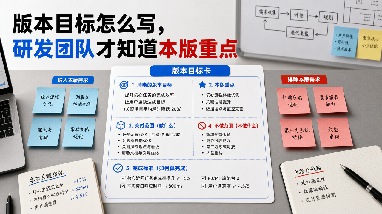 版本目标怎么写，研发团队才知道本版重点