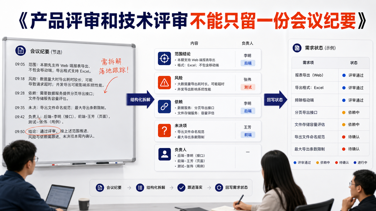 产品评审和技术评审不能只留一份会议纪要
