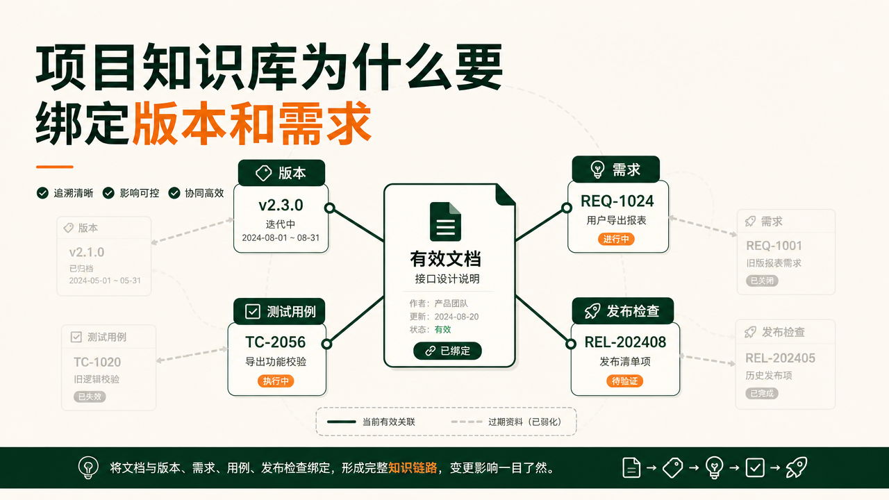 项目知识库为什么要绑定版本和需求