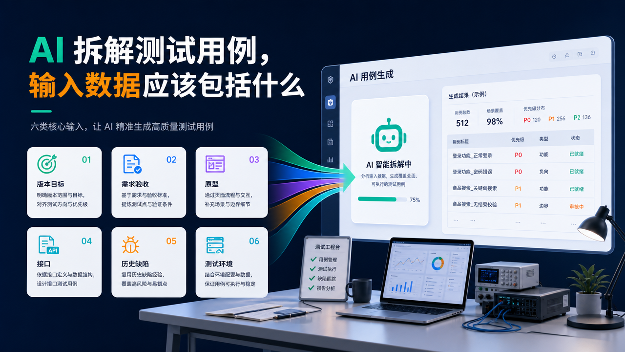 AI 拆解测试用例，输入数据应该包括什么