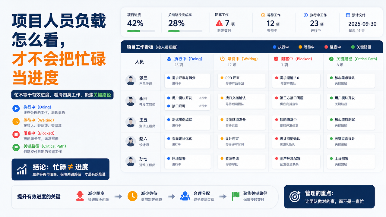 项目人员负载怎么看，才不会把忙碌当进度