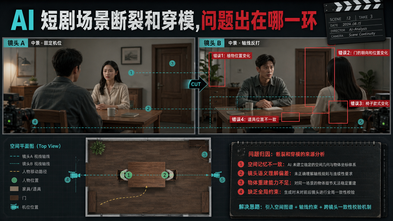 AI 短剧场景断裂和穿模，问题出在哪一环