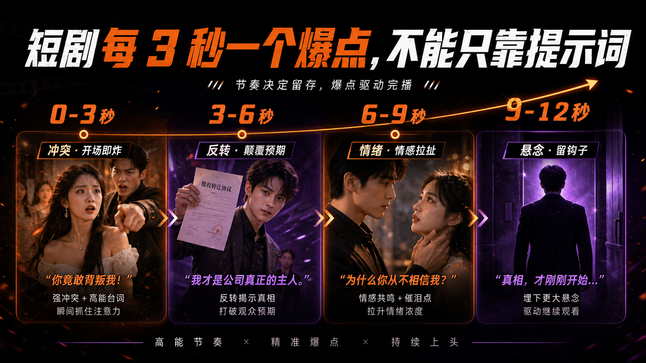 短剧每 3 秒一个爆点，不能只靠提示词
