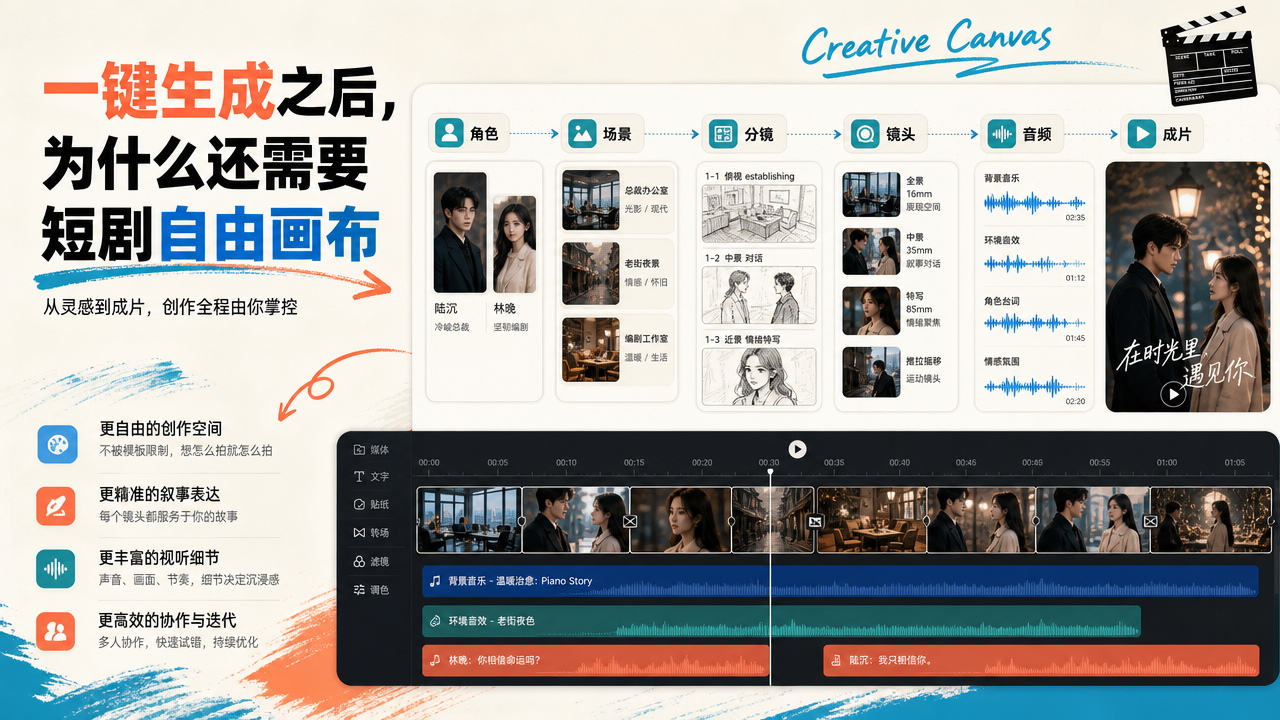 一键生成之后，为什么还需要短剧自由画布