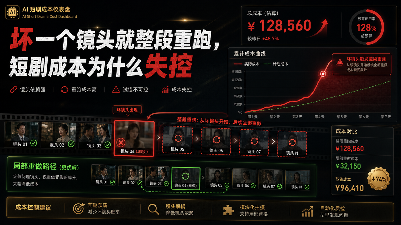 坏一个镜头就整段重跑，短剧成本为什么失控