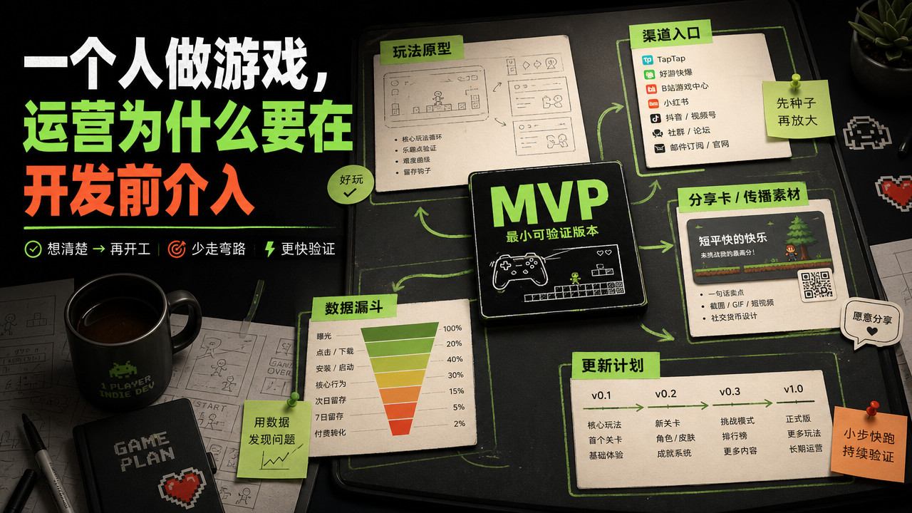 一个人做游戏，运营为什么要在开发前介入