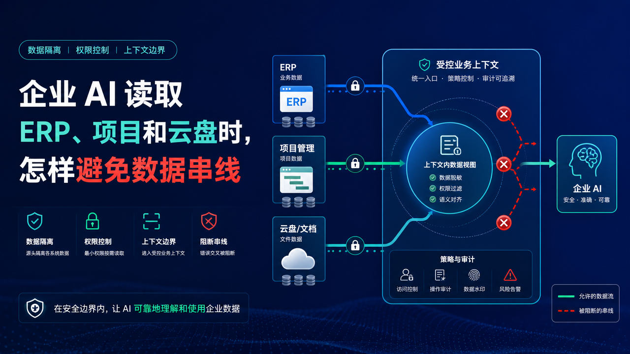 企业 AI 读取 ERP、项目和云盘时，怎样避免数据串线
