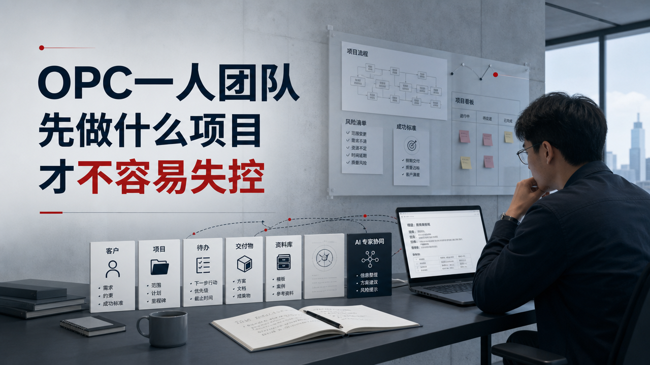 OPC一人团队先做什么项目才不容易失控